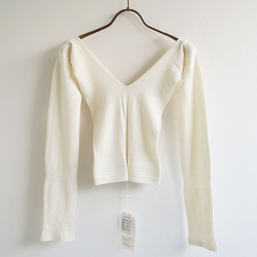 【FUMIKA UCHIDA/フミカウチダ】<br>SILK LACE KNITTING TIGHTS TOP <br>W-KT001