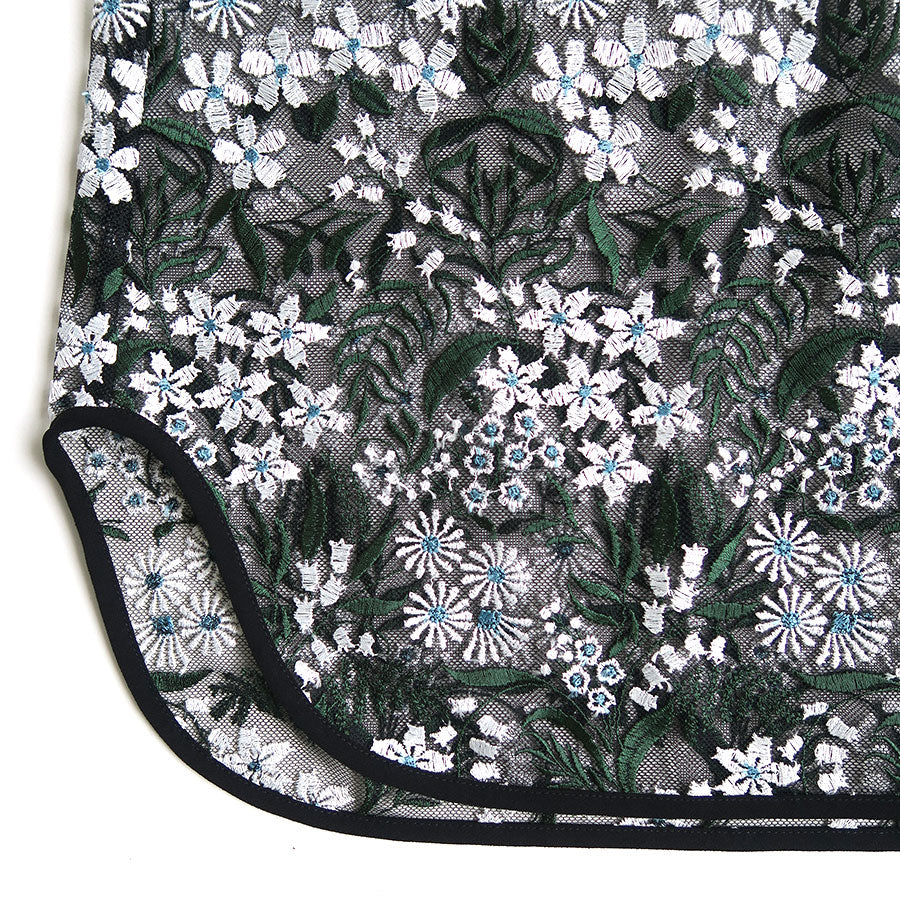 【Mame Kurogouchi/マメ】<br>Floral Lace French Sleeve Top <br>MM25SS-SH104