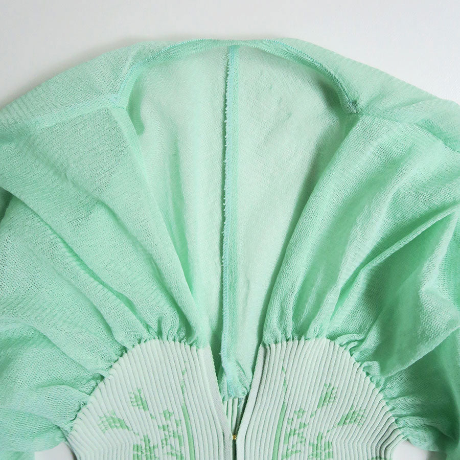 Mame Kurogouchi/マメ】Sheer Rounded Sleeve Knitted Cardigan