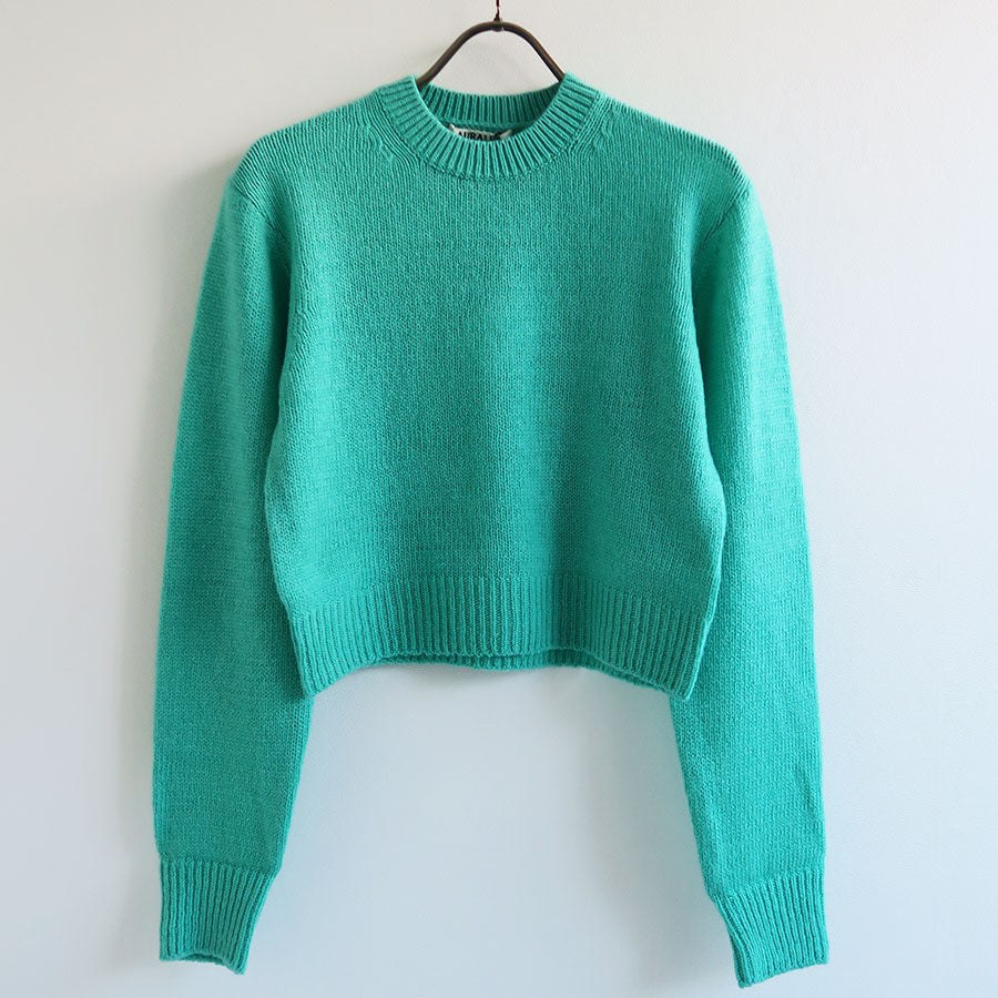 【AURALEE/オーラリー】<br>WOOL CASHMERE SILK KNIT SHORT P/O <br>A24AP02WC