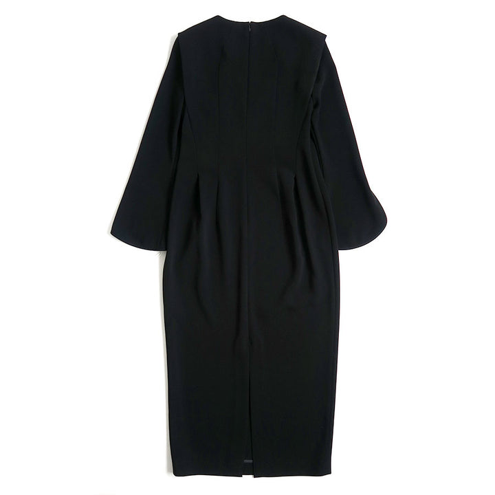 Mame Kurogouchi/マメ】Triacetate Polyester Asymmetrical Neck Dress