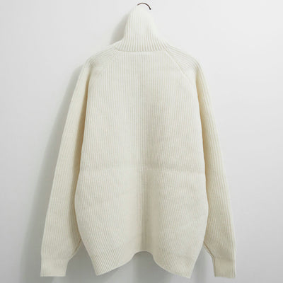【AURALEE/オーラリー】<br>MILLED FRENCH MERINO RIB KNIT ZIP P/O <br>A23AP05MR