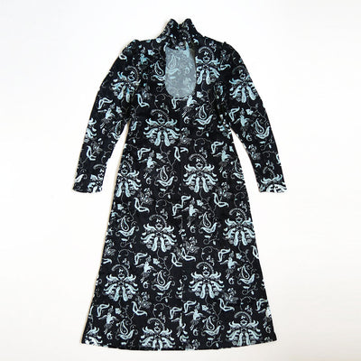 【Mame Kurogouchi/マメ】<br>Velour Jersey High Neck Dress <br>MM25FW-JS096