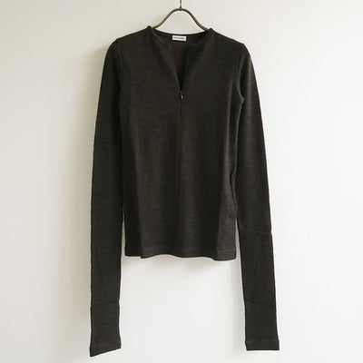 【INSCRIRE/アンスクリア】<br>Plating Rib Zip Up Tee <br>I25AW-CUT1