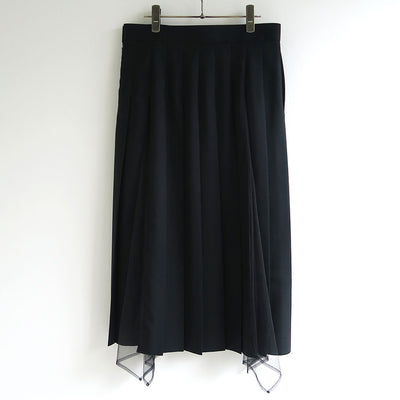 【FETICO/フェティコ】 <br>WOOL & TULLE COMBINED PLEATED SKIRT <br>FTC244-0505