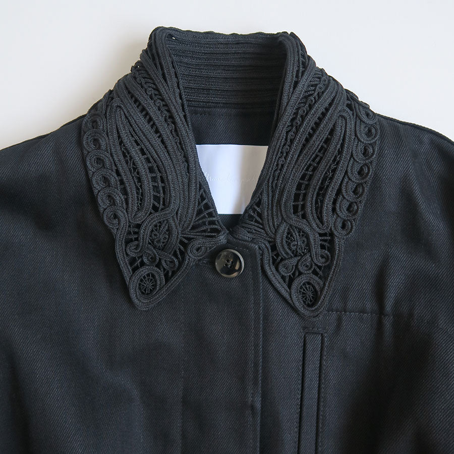 【Mame Kurogouchi/マメ】<br>Cord Embroidery Detail Denim Jacket <br>MM24FW-JK090