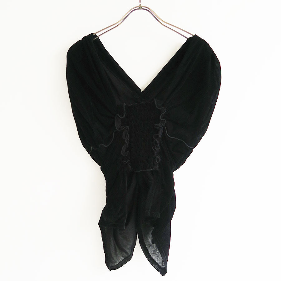 FETICO/フェティコ】VELVET TULLE SHIRRING TOP FTC252-0406の FETICO/フェティコ】VELVET TULLE SHIRRING TOP FTC252-0406の