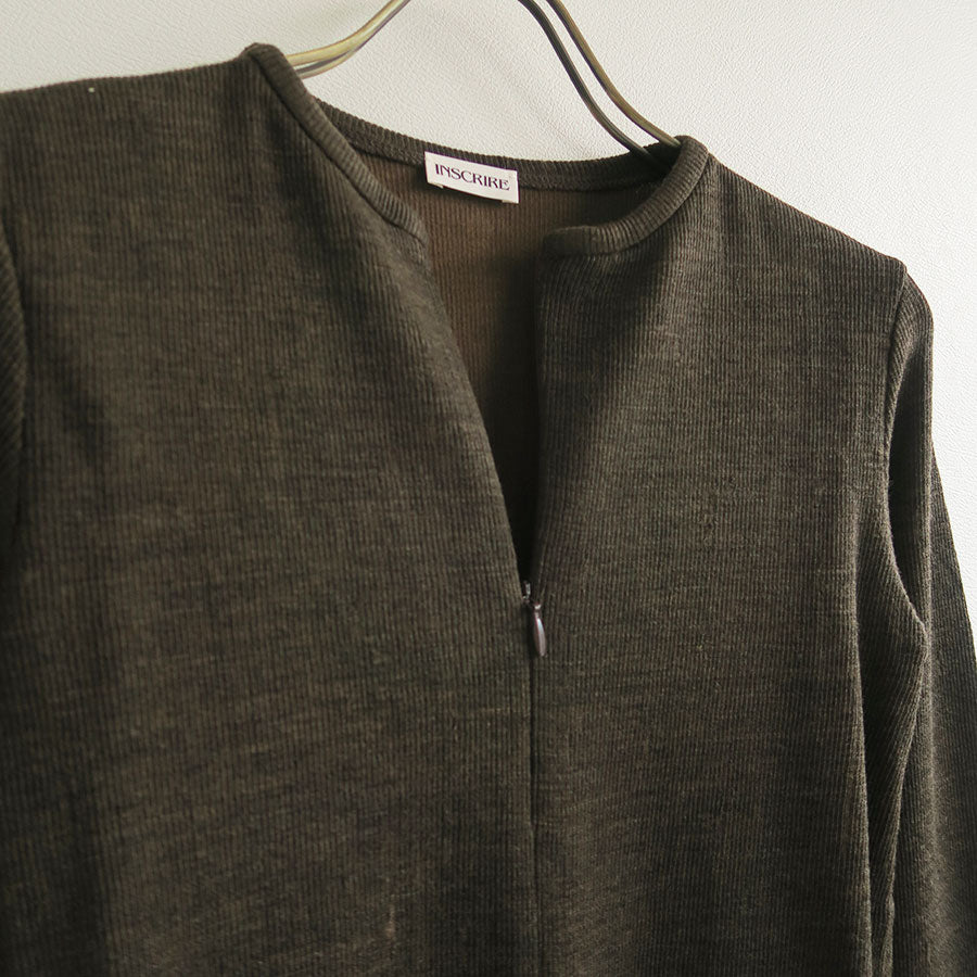 【INSCRIRE/アンスクリア】<br>Plating Rib Zip Up Tee <br>I25AW-CUT1