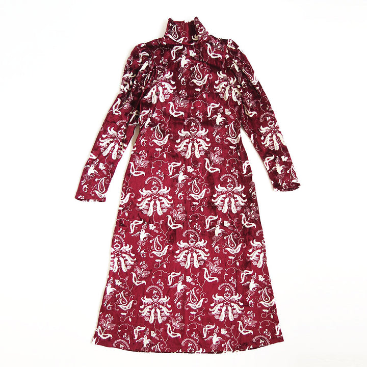 Mame Kurogouchi/マメ】Velour Jersey High Neck Dress MM25FW