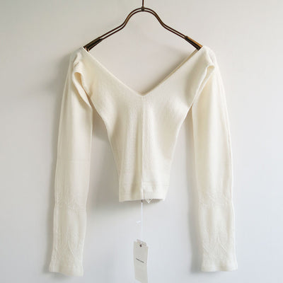 【FUMIKA UCHIDA/フミカウチダ】<br>SILK LACE KNITTING TIGHTS TOP <br>W-KT001