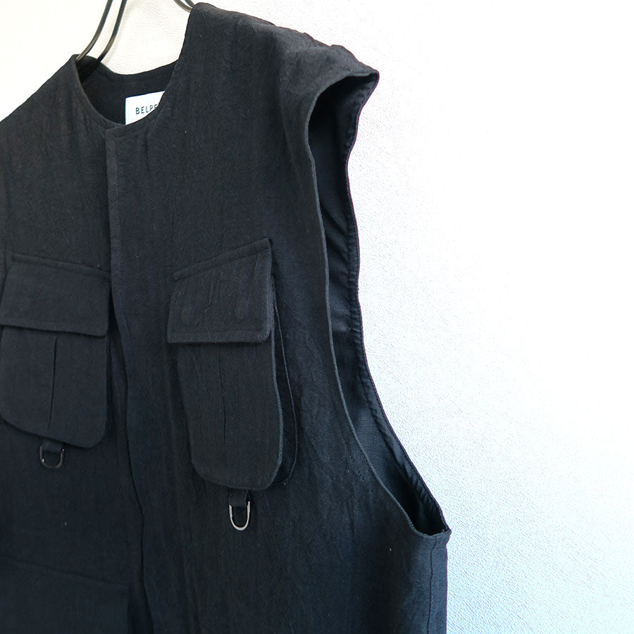 【BELPER/ベルパー】<br>WASHED LINEN VEST <br>2117-1424L