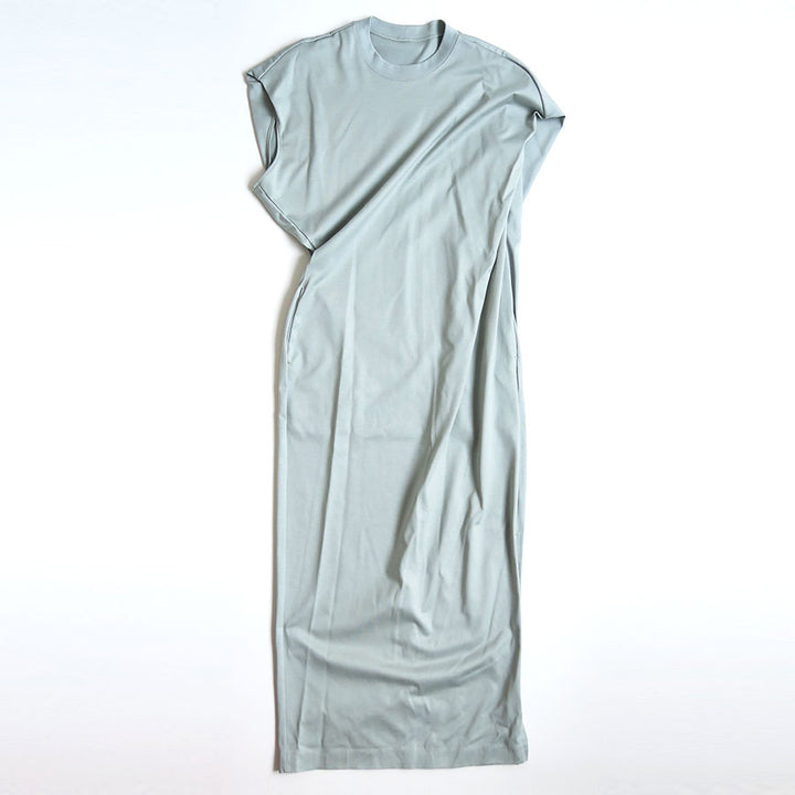 Mame Kurogouchi：Cotton Jersey Asymmetric Dress - BLACK