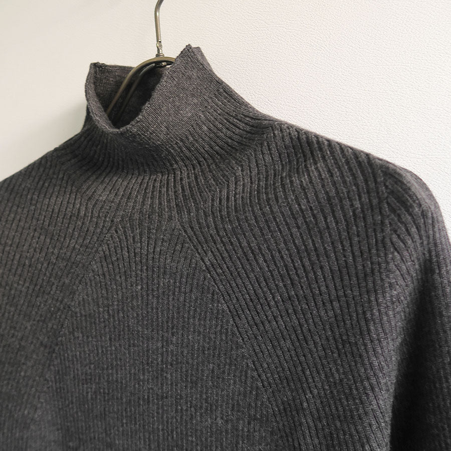 【BATONER/バトナー】<br>AGING WOOL RIBNATURE TURTLE NECK <br>BN-24FL-044