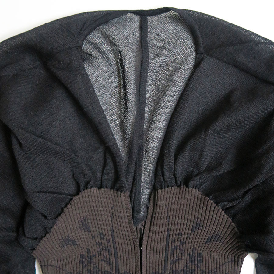 Mame Kurogouchi/マメ】Sheer Rounded Sleeve Knitted Cardigan