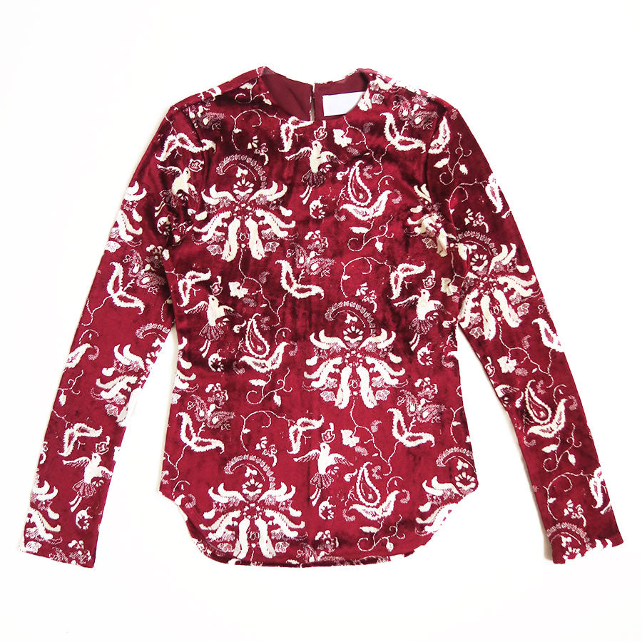 【Mame Kurogouchi/マメ】<br>Velour Jersey Top <br>MM25FW-JS097