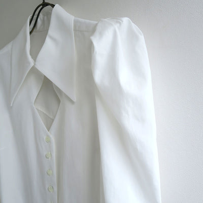 【FETICO/フェティコ】 <br>PUFF-SLEEVED COTTON SATIN SHIRT <br>FTC244-0103
