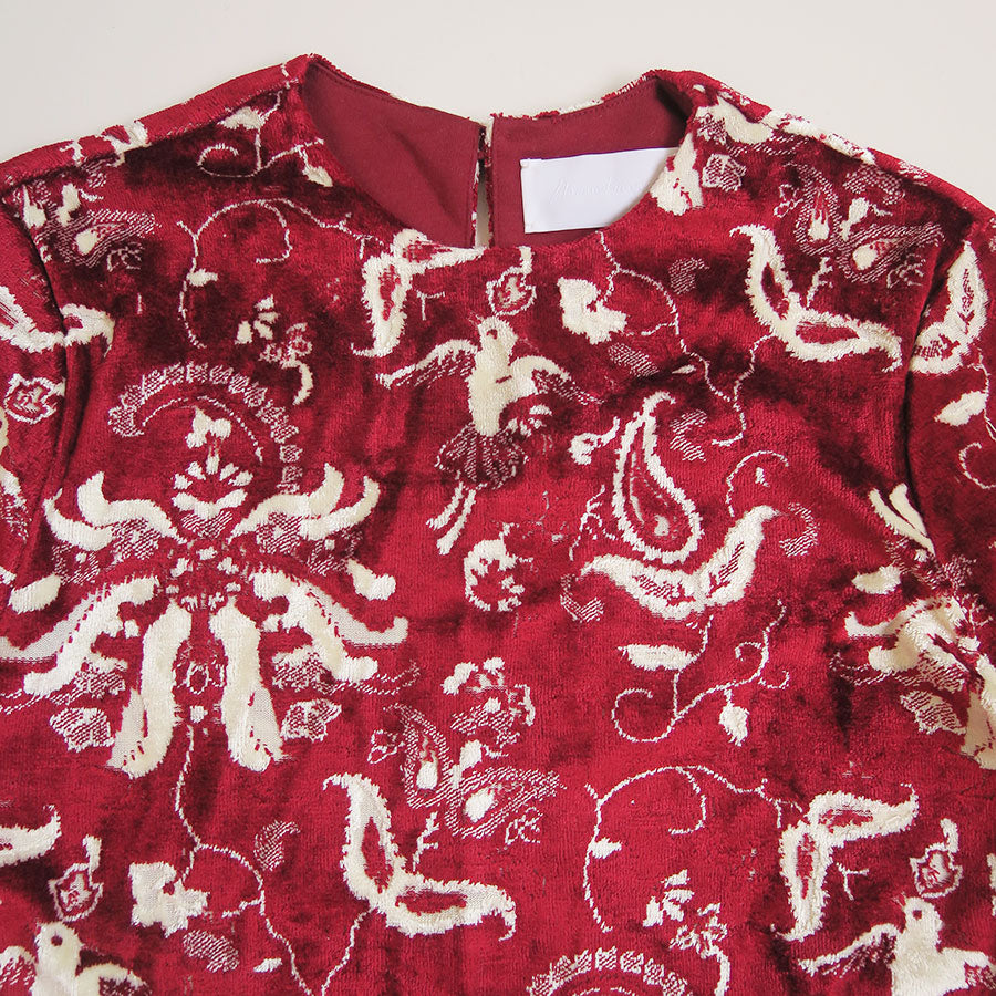 【Mame Kurogouchi/マメ】<br>Velour Jersey Top <br>MM25FW-JS097