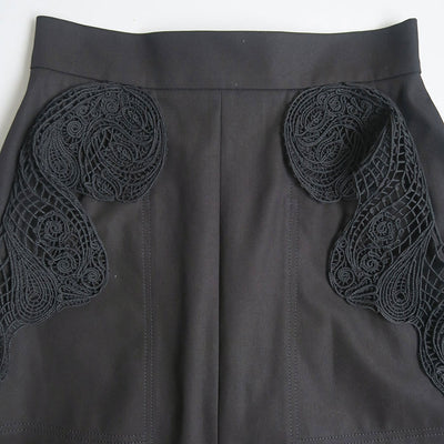 【Mame Kurogouchi/マメ】<br>Cording Embroidery Detail Cotton Skirt <br>MM24SS-SK067