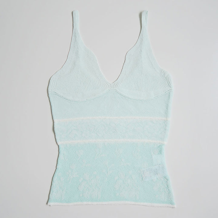 Mame Kurogouchi/マメ】Floral Jacquard Knit Camisole Top MM26SS