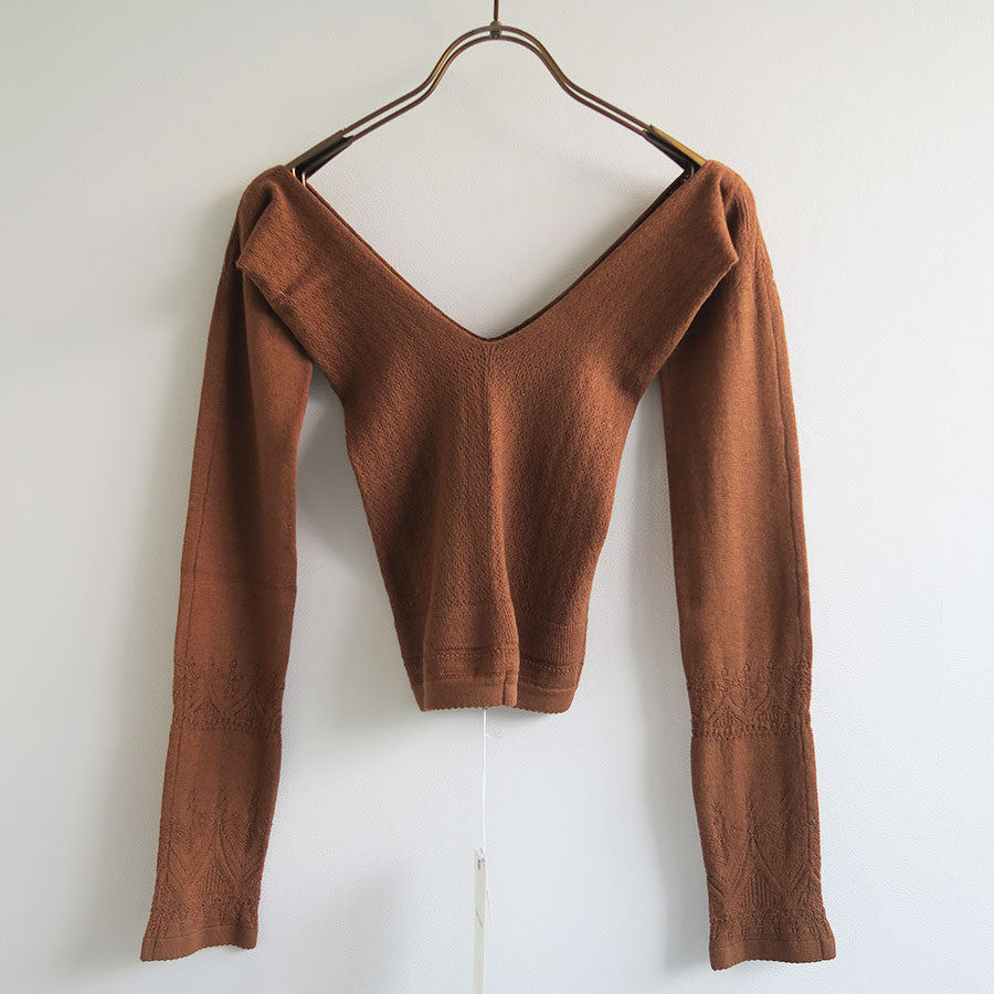 【FUMIKA UCHIDA/フミカウチダ】<br>SILK LACE KNITTING TIGHTS TOP <br>W-KT001