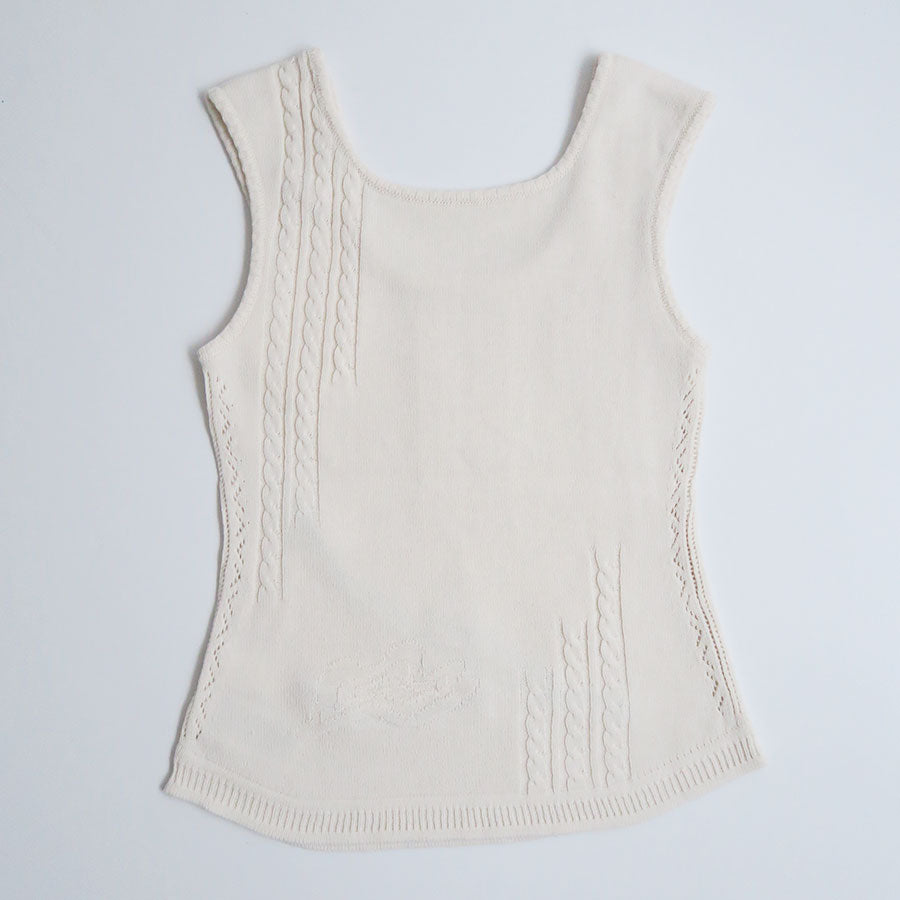 トップス 3D Floral Motif Sleeveless Knit Top Mame Kurogouchi/マメ】3D Floral Motif Sleeveless Knit Top MM26SS