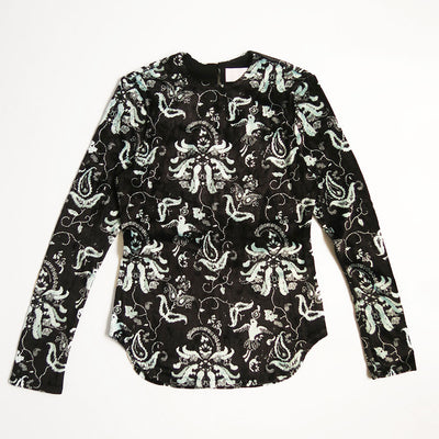 【Mame Kurogouchi/マメ】<br>Velour Jersey Top <br>MM25FW-JS097
