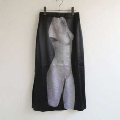 【JOHN/ジョン】Black Sculpture Print Midi Skirt <br>JNSK211015