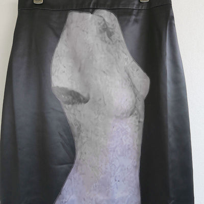 【JOHN/ジョン】Black Sculpture Print Midi Skirt <br>JNSK211015