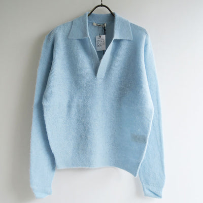 【9/5からポイント10%還元】<br>【AURALEE/オーラリー】<br>BABY SURI ALPACA SHEER KNIT SKIPPER POLO <br>A25AP05AK
