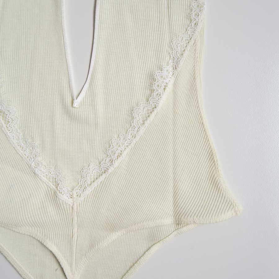 【FUMIKA UCHIDA/フミカウチダ】 <br>RIB HALTER-NECK BODYSUIT <br>W-UW005