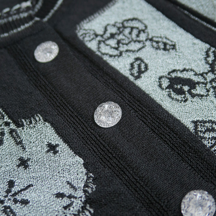 Mame Kurogouchi/マメ】Multi-Pattern Knit Cardigan MM26SS-KN094の