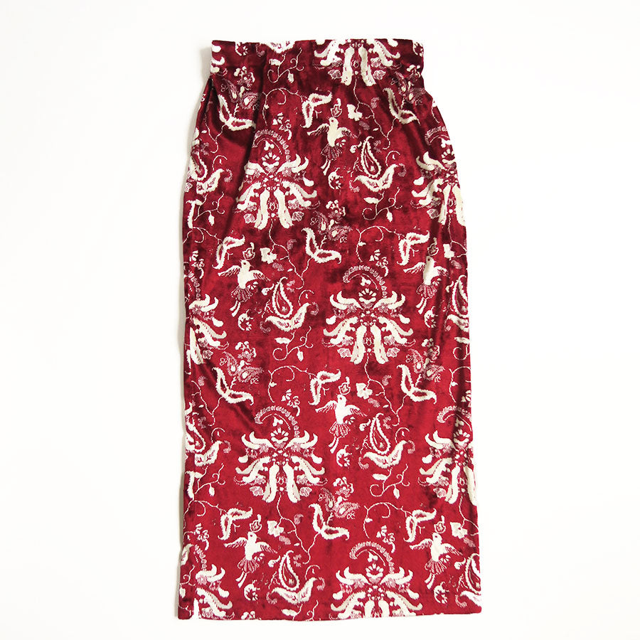 【Mame Kurogouchi/マメ】<br>Velour Jersey I-Line Skirt <br>MM25FW-JS098