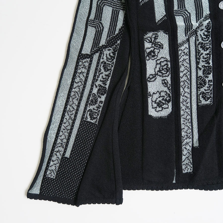 Mame Kurogouchi/マメ】Multi-Pattern Knit Cardigan MM26SS-KN094の