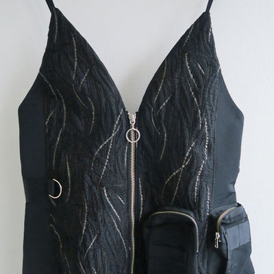 【EBONY/エボニー】<br>Jacquard Zip Camisole dress <br>E23AW/D-01