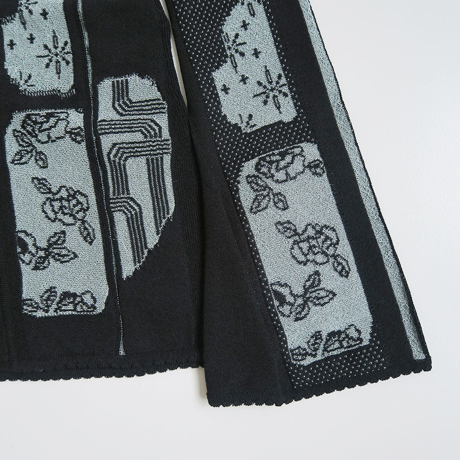 Mame Kurogouchi/マメ】Multi-Pattern Knit Cardigan MM26SS-KN094の
