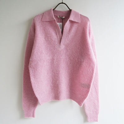 【9/5からポイント10%還元】<br>【AURALEE/オーラリー】<br>BABY SURI ALPACA SHEER KNIT SKIPPER POLO <br>A25AP05AK