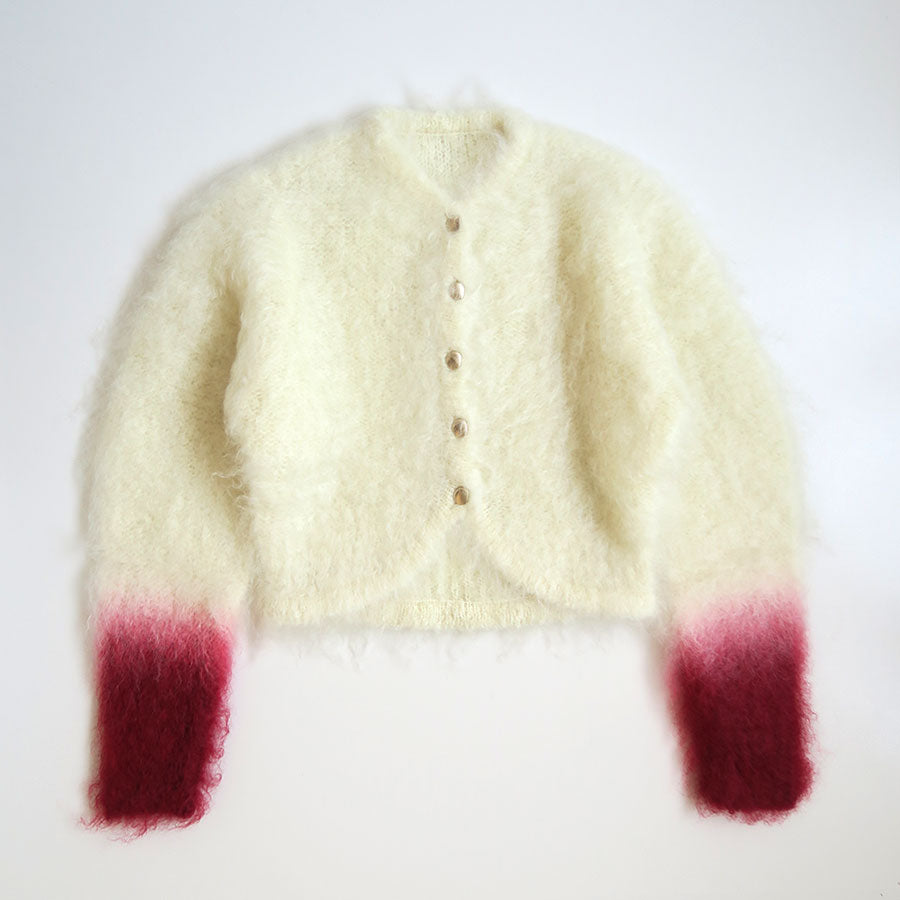 【Mame Kurogouchi/マメ】<br>Fur Knitted Cardigan <br>MM25FW-KN099
