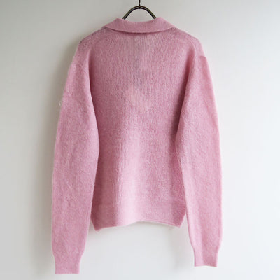 【9/5からポイント10%還元】<br>【AURALEE/オーラリー】<br>BABY SURI ALPACA SHEER KNIT SKIPPER POLO <br>A25AP05AK