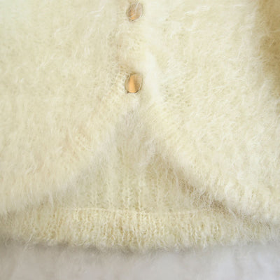 【Mame Kurogouchi/マメ】<br>Fur Knitted Cardigan <br>MM25FW-KN099
