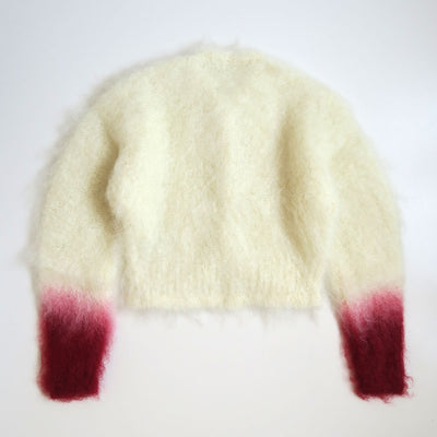 【Mame Kurogouchi/マメ】<br>Fur Knitted Cardigan <br>MM25FW-KN099