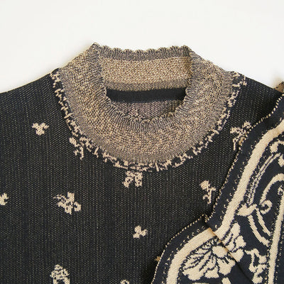 【Mame Kurogouchi/マメ】<br>Asymmetric Pattern Knitted Top <br>MM24SS-KN061