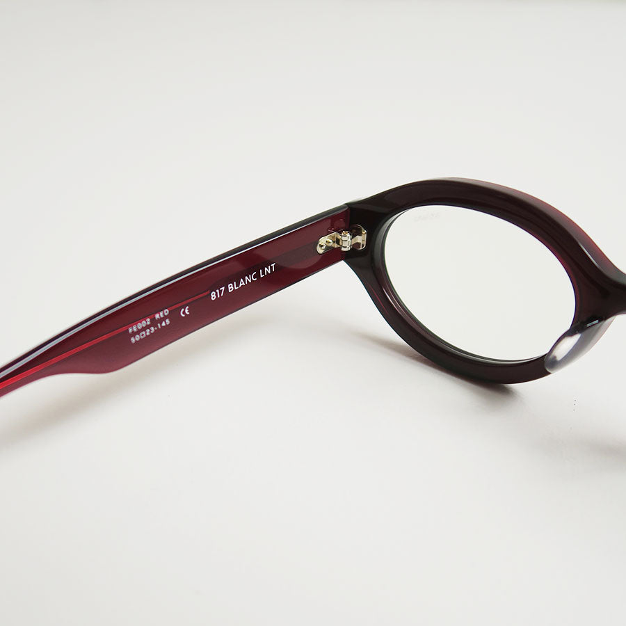 FETICO x BLANC.. OVAL TV-CUT Sunglasses RX Dark Red