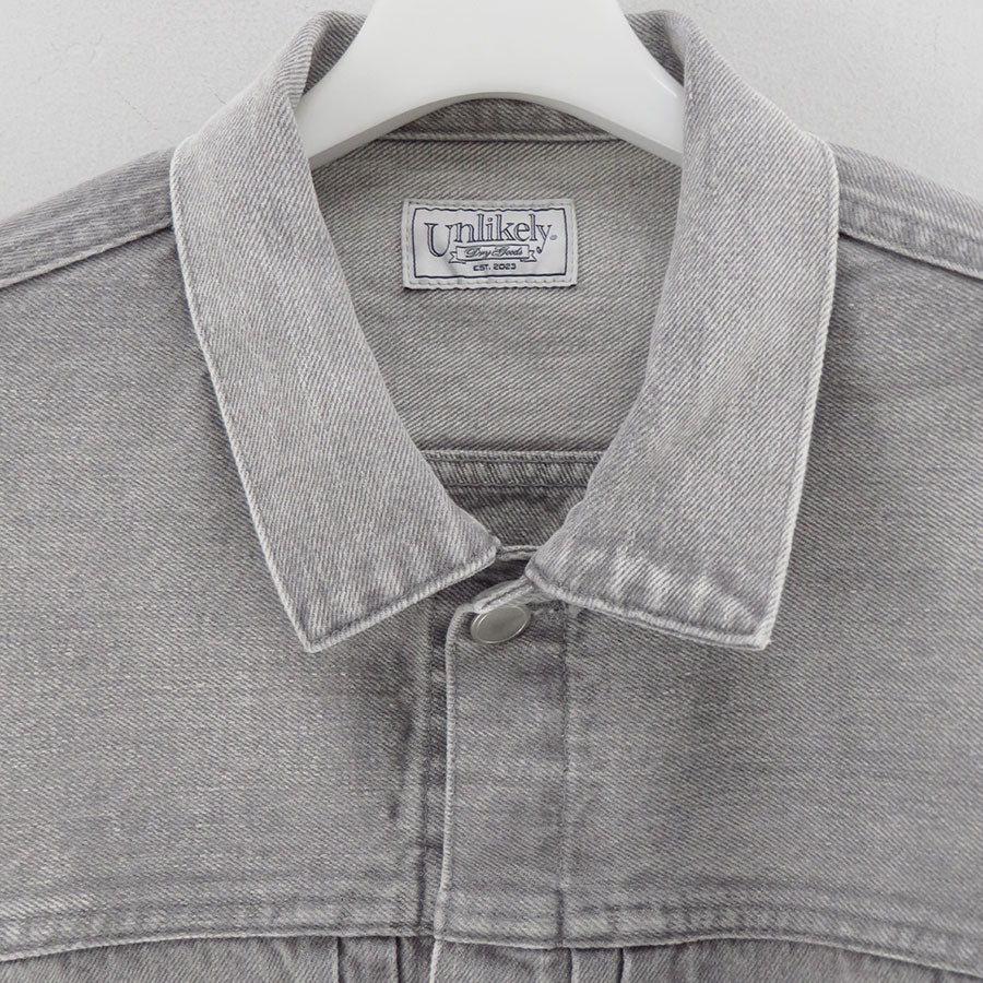 【Unlikely/アンライクリー】<br>Unlikely Time Travel Trucker Jacket Gray Denim <br>U25F-18-0011