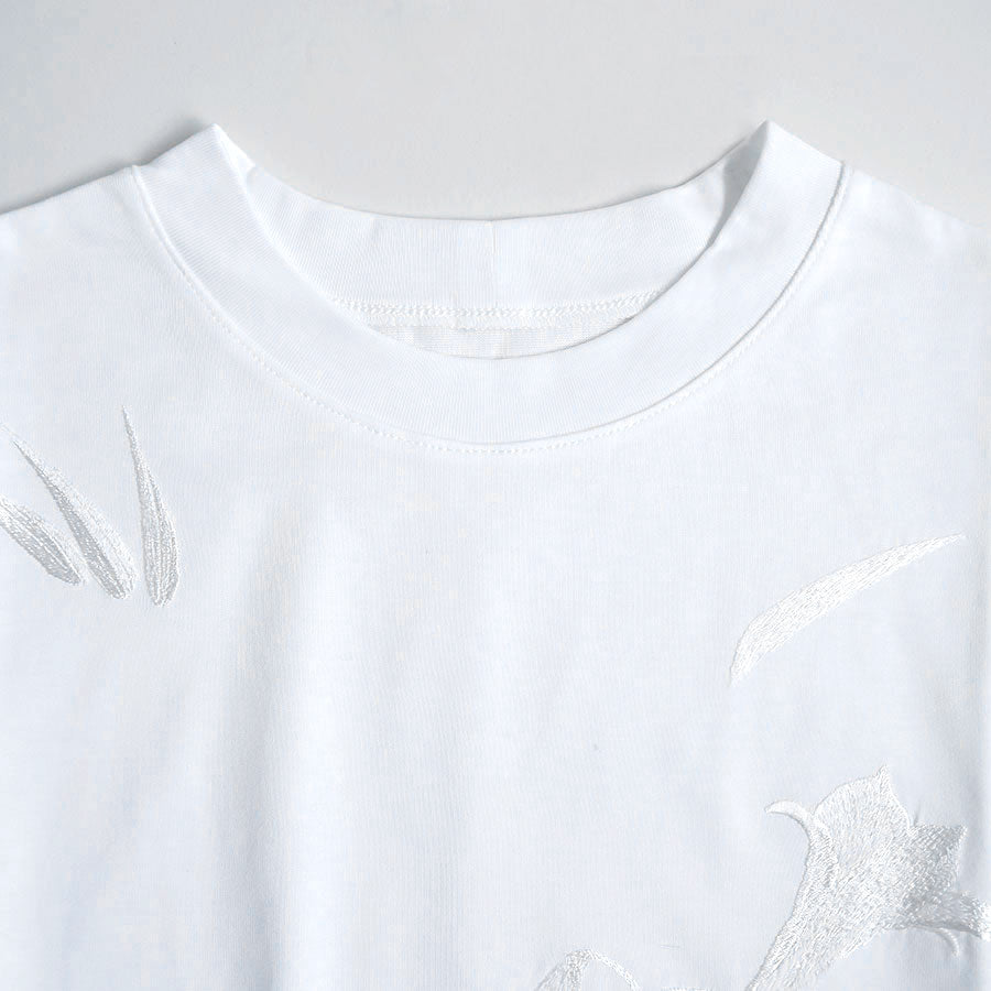 【Mame Kurogouchi/マメ】<br>Suvin Cotton Jersey Emboridery Top <br>MM23PF-JS704