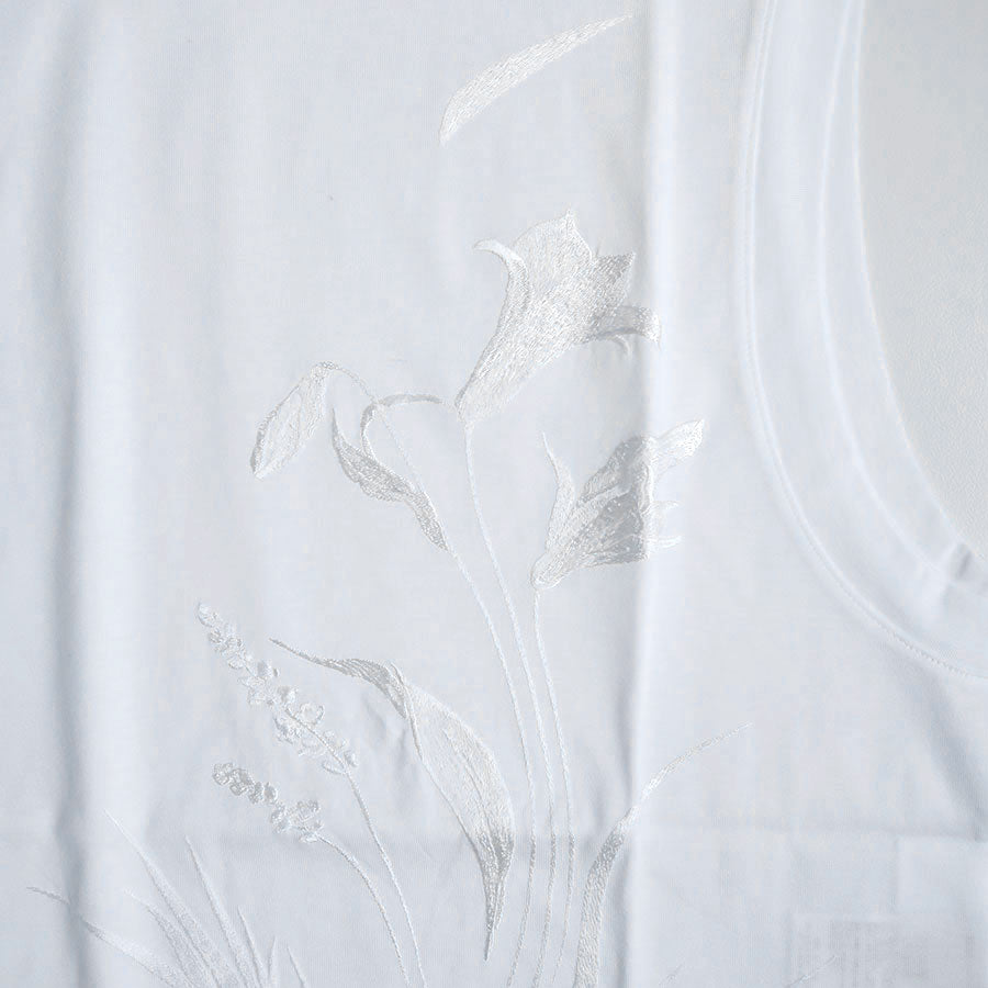 【Mame Kurogouchi/マメ】<br>Suvin Cotton Jersey Emboridery Top <br>MM23PF-JS704