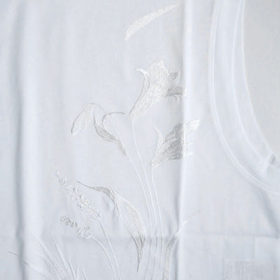 【Mame Kurogouchi/マメ】<br>Suvin Cotton Jersey Emboridery Top <br>MM23PF-JS704