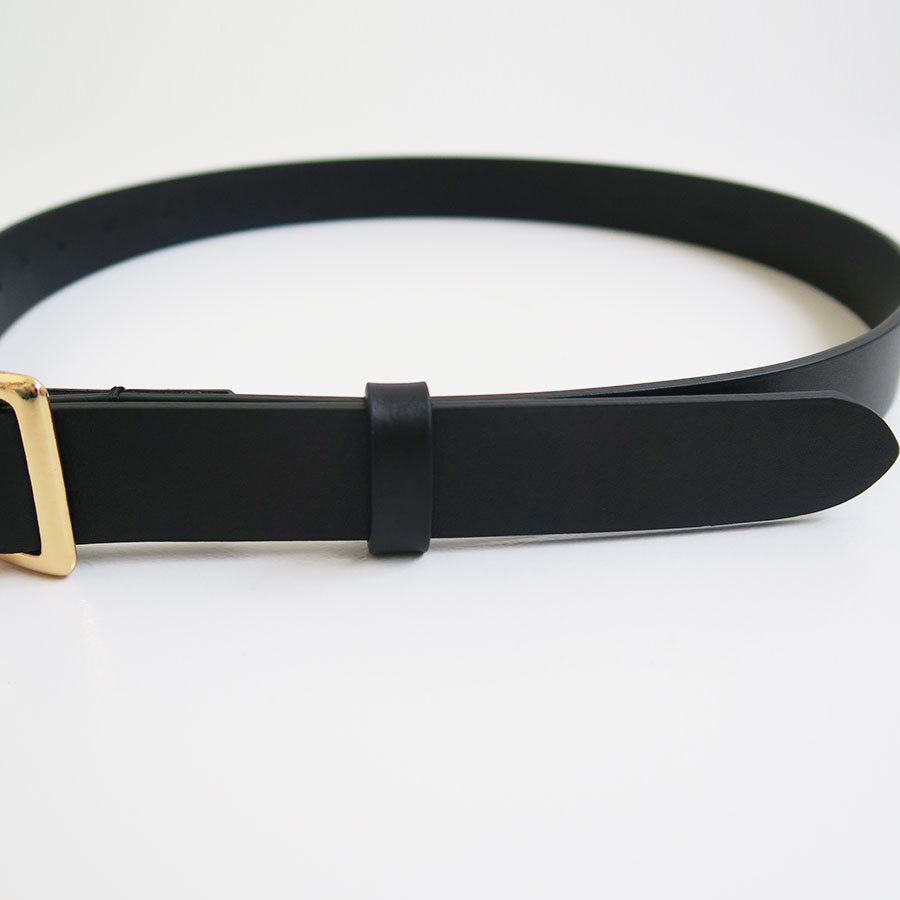 AURALEE SQUARE BUCKLE BELT カーフレザー ブラック M SQUARE BUCKLE BELT - AURALEE Official Website