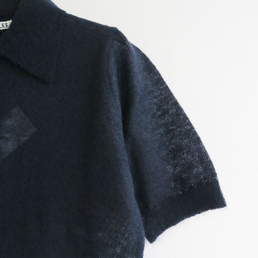 AURALEE/オーラリー】KID MOHAIR SHEER KNIT POLO A25SP05FGの