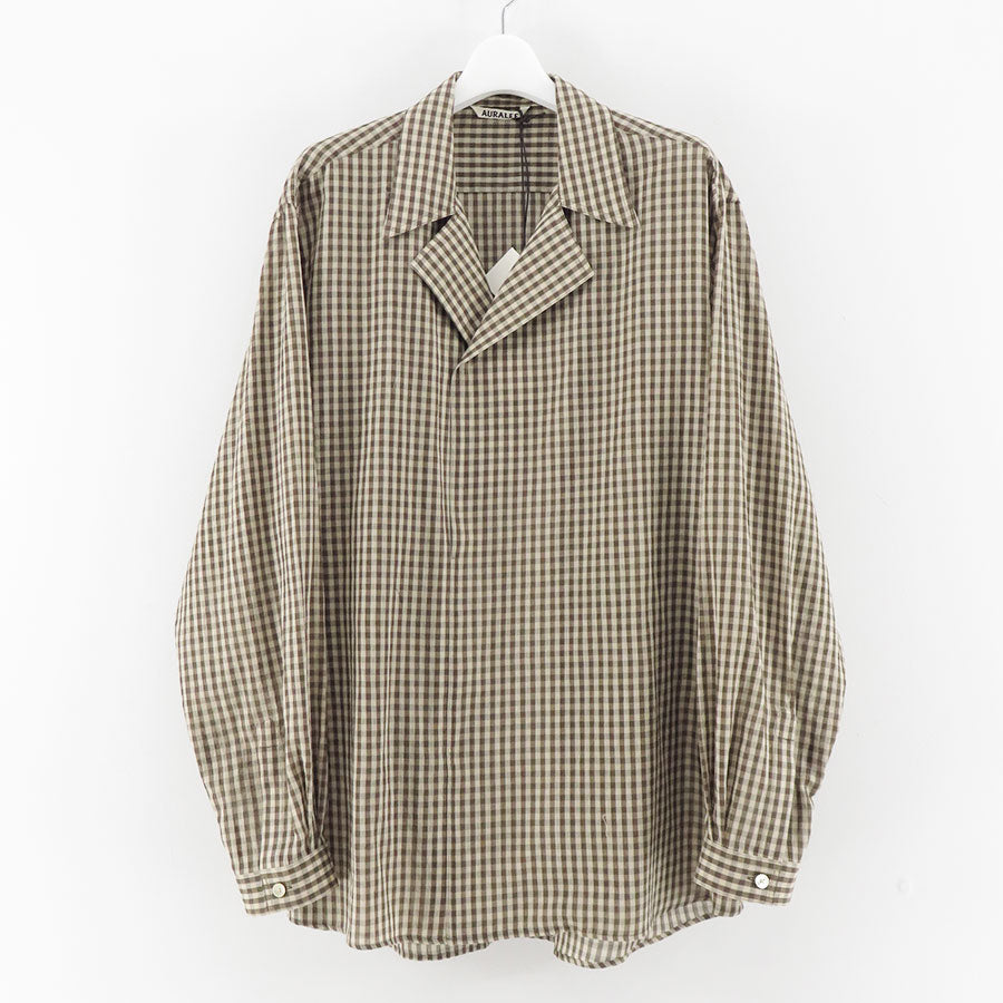 AURALEE/オーラリー】AIRY LIGHT COTTON CHECK P/O SHIRT