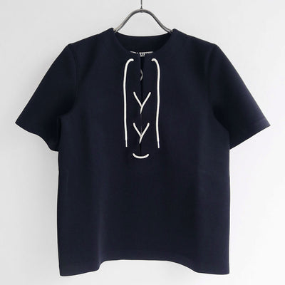 【AURALEE/オーラリー】<br>WETSUIT JERSEY LACE UP TEE <br>A25SP02WJ